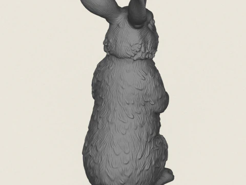 Rabbit Standing 3D Print Model