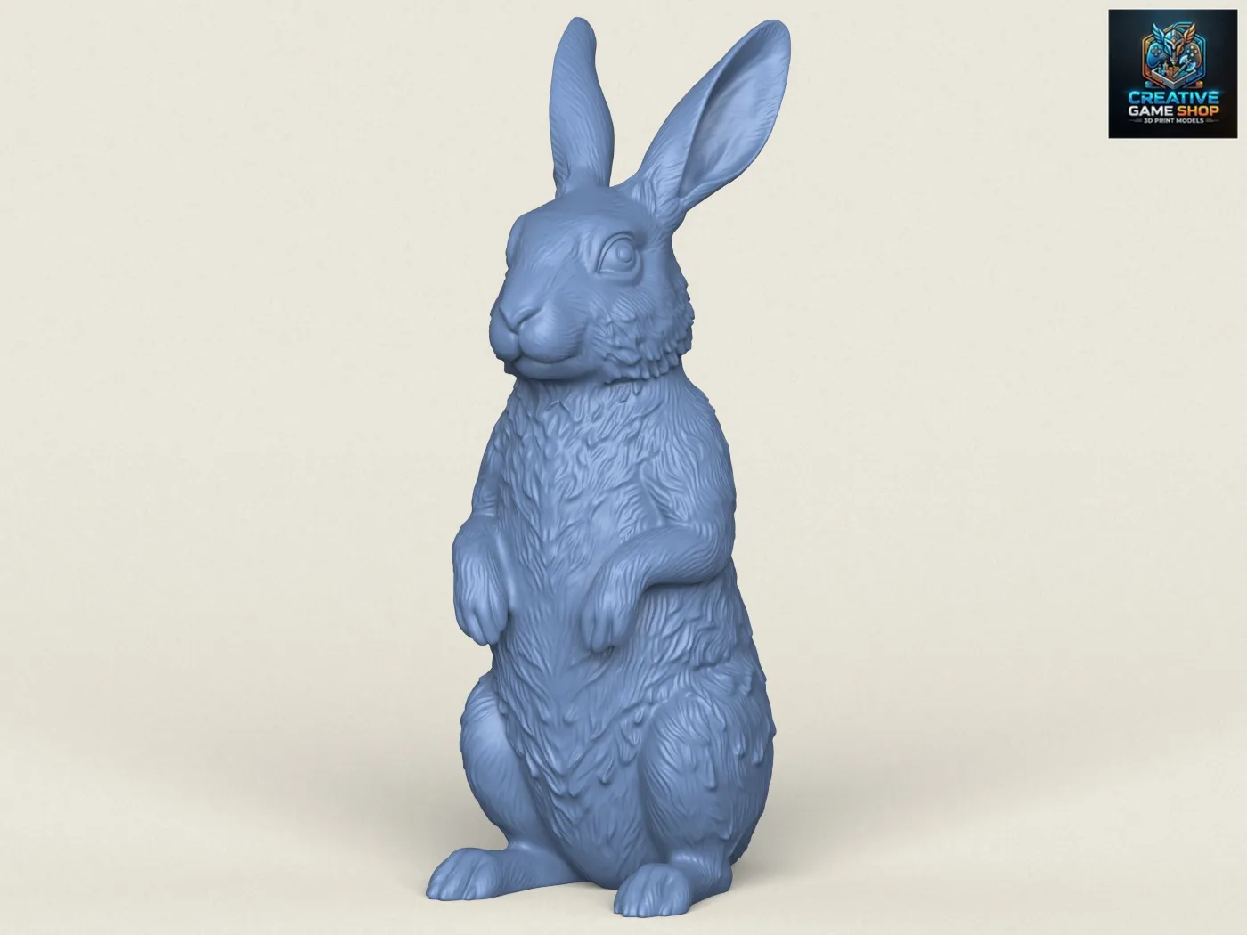 Rabbit Standing 3D Print Model .c4d .max .obj .3ds .fbx .stl .blend 