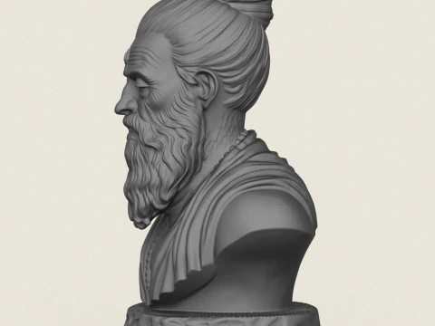 Indian Sadhu Sant Bust 3D Print Model