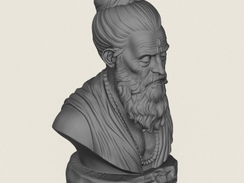Busto indiano Sadhu Sant Modello di stampa 3D