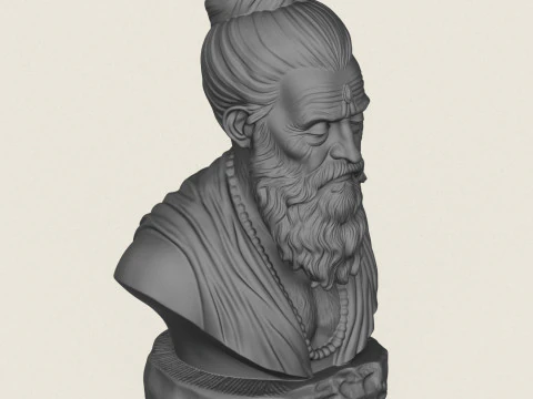 Indian Sadhu Sant Bust 3D Print Model