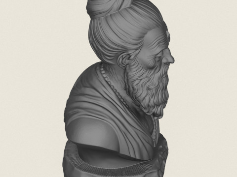 Busto indiano Sadhu Sant Modello di stampa 3D