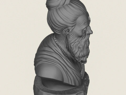 Indian Sadhu Sant Bust 3D Print Model