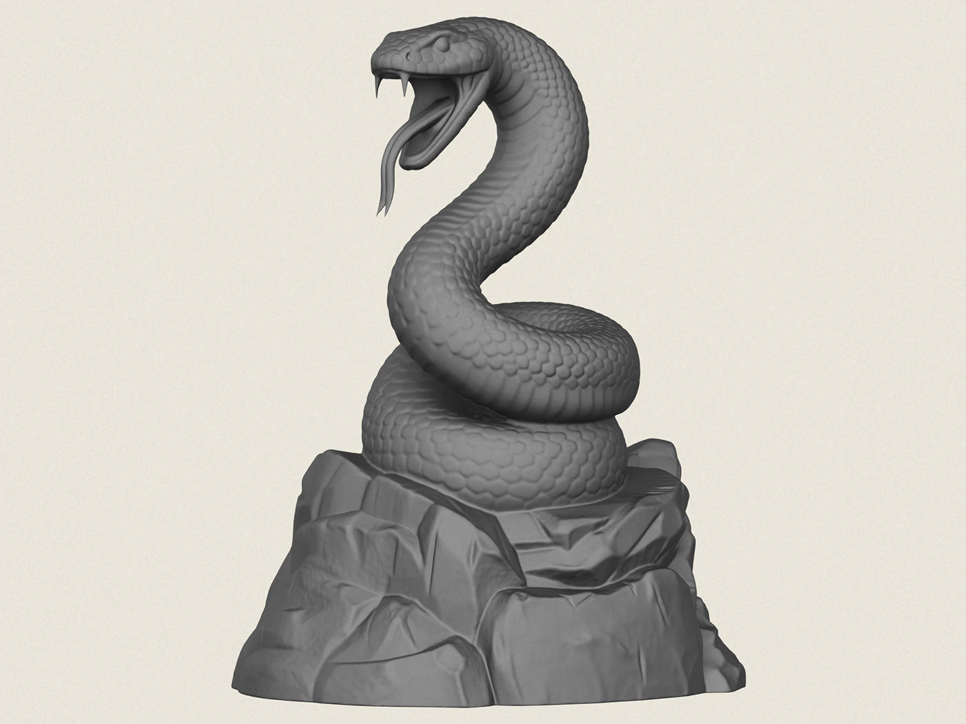 Python-Schlangenskulptur 3D Druckmodell .c4d .max .obj .3ds .fbx .stl .blend 