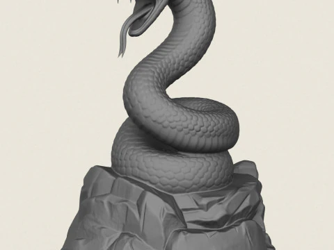 Python-Schlangenskulptur 3D Druckmodell