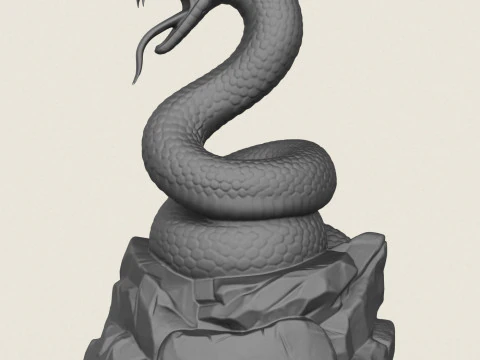 Python-Schlangenskulptur 3D Druckmodell