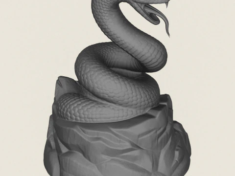Python-Schlangenskulptur 3D Druckmodell