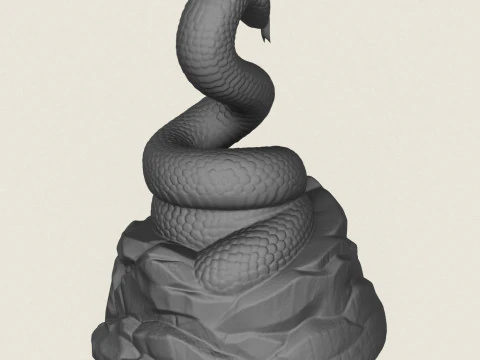 Python-Schlangenskulptur 3D Druckmodell