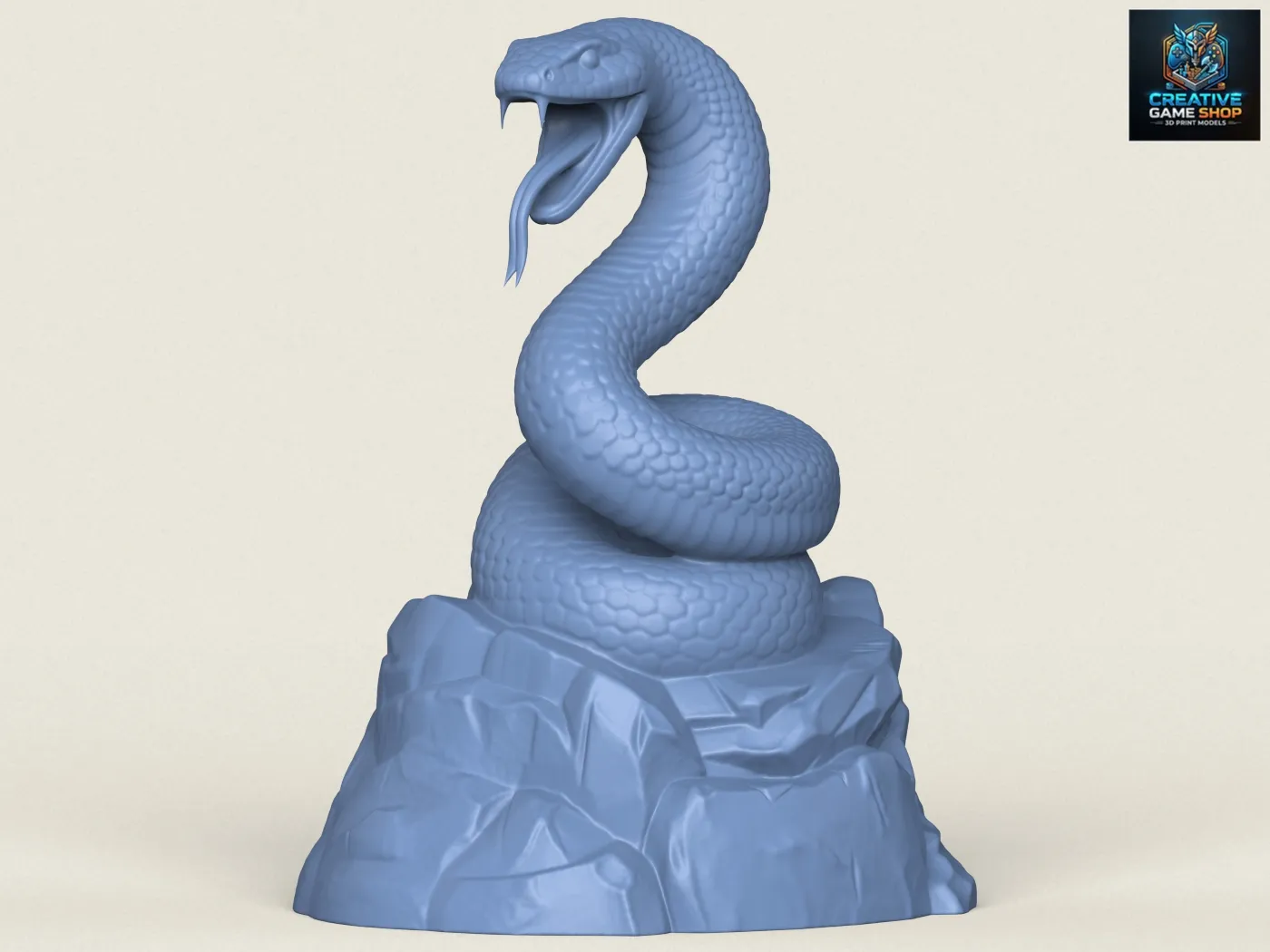 Python Snake Sculpture 3D Print Model .c4d .max .obj .3ds .fbx .stl .blend 