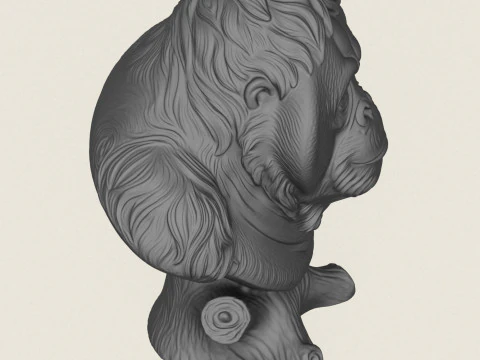 オランウータン モンキーの胸像 3Dプリントモデル