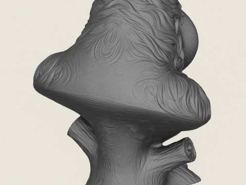 オランウータン モンキーの胸像 3Dプリントモデル