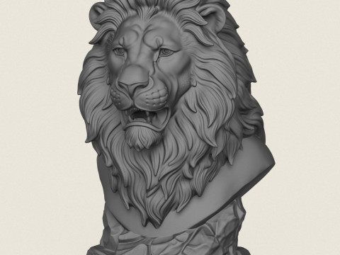 Buste de lion sauvage Modèles 3D en vedette
