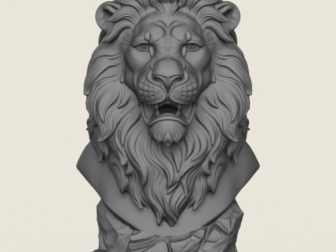 Buste de lion sauvage Modèles 3D en vedette