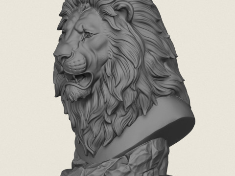 Buste de lion sauvage Modèles 3D en vedette
