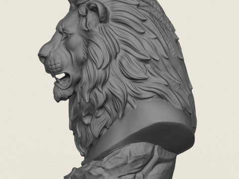 Buste de lion sauvage Modèles 3D en vedette
