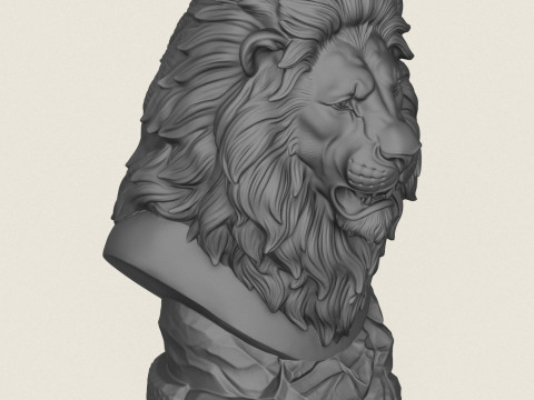 Buste de lion sauvage Modèles 3D en vedette
