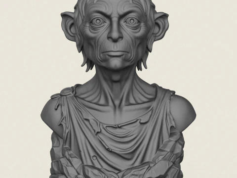 Buste de Gollum Modèles 3D en vedette