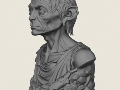 Buste de Gollum Modèles 3D en vedette