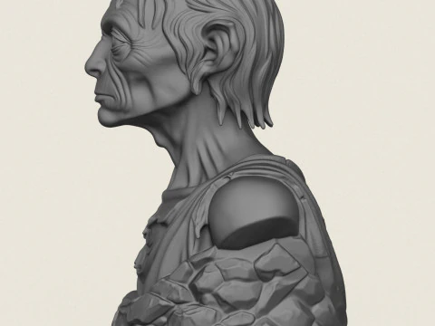 Buste de Gollum Modèles 3D en vedette