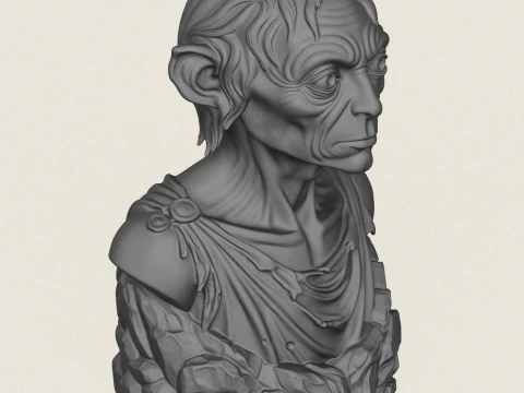 Buste de Gollum Modèles 3D en vedette