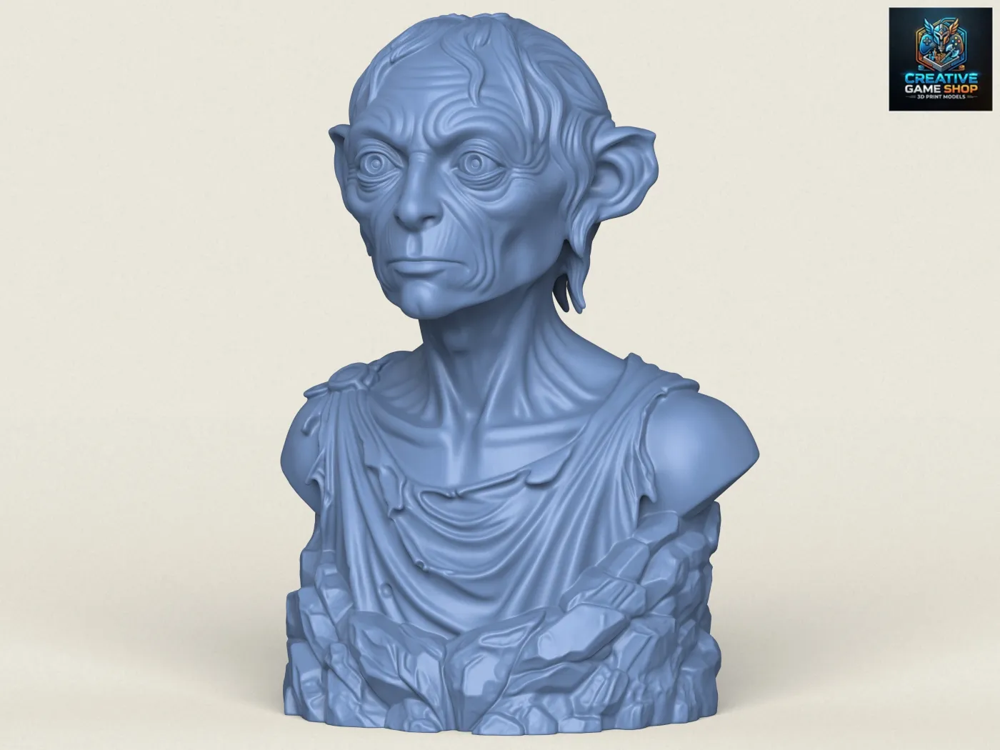 Gollüm Büstü 3D Baskı Modeli .c4d .max .obj .3ds .fbx .stl .blend