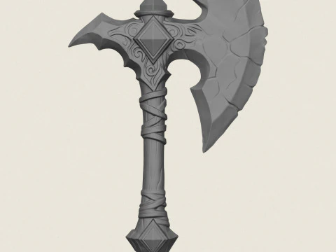 स्टाइलिश कुल्हाड़ी 3D प्रिंट मॉडल