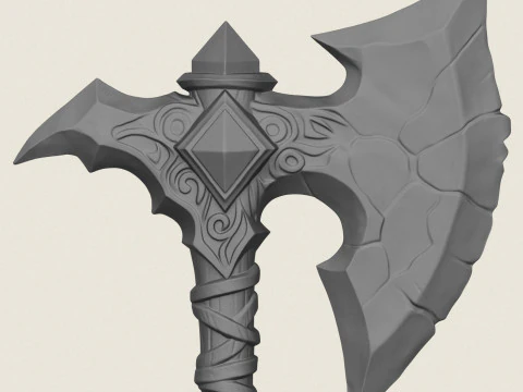 स्टाइलिश कुल्हाड़ी 3D प्रिंट मॉडल