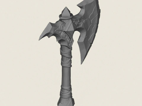 स्टाइलिश कुल्हाड़ी 3D प्रिंट मॉडल