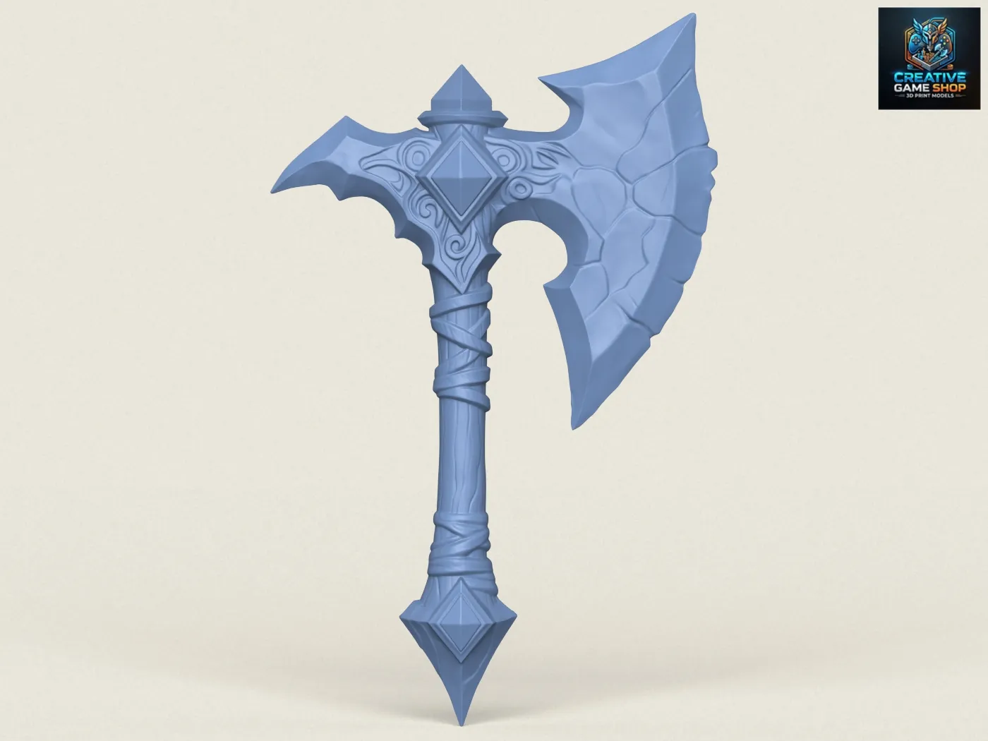 Stylish Axe 3D Print Model .c4d .max .obj .3ds .fbx .stl .blend 