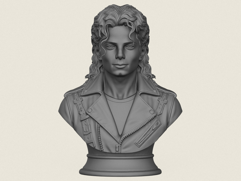 Бюст Майкла Джексона 3D Принт Модель .c4d .max .obj .3ds .fbx .stl .blend 
