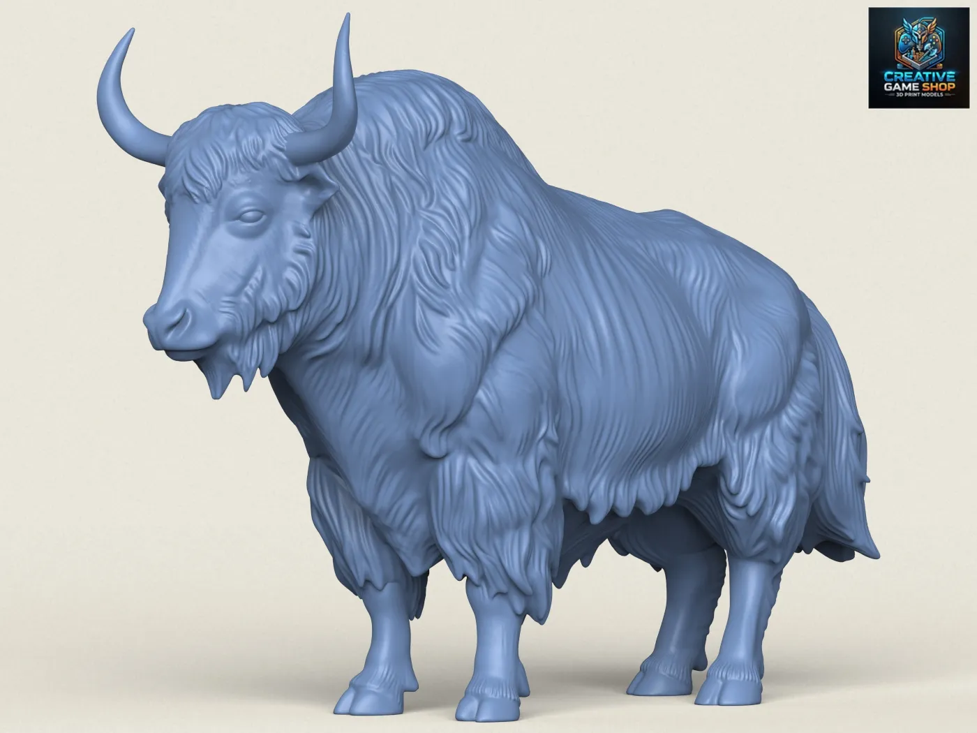 Himalayan Yak 3D Print Model .c4d .max .obj .3ds .fbx .stl .blend 
