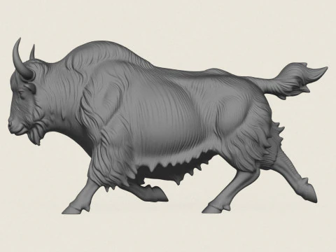 Himalayan Yak Running 3D Print Model