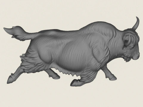 Himalayan Yak Running 3D Print Model