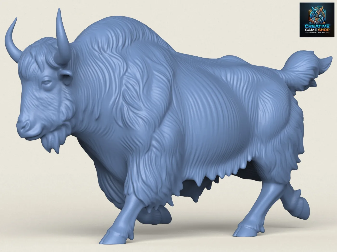 Himalayan Yak Running 3D Print Model .c4d .max .obj .3ds .fbx .stl .blend 