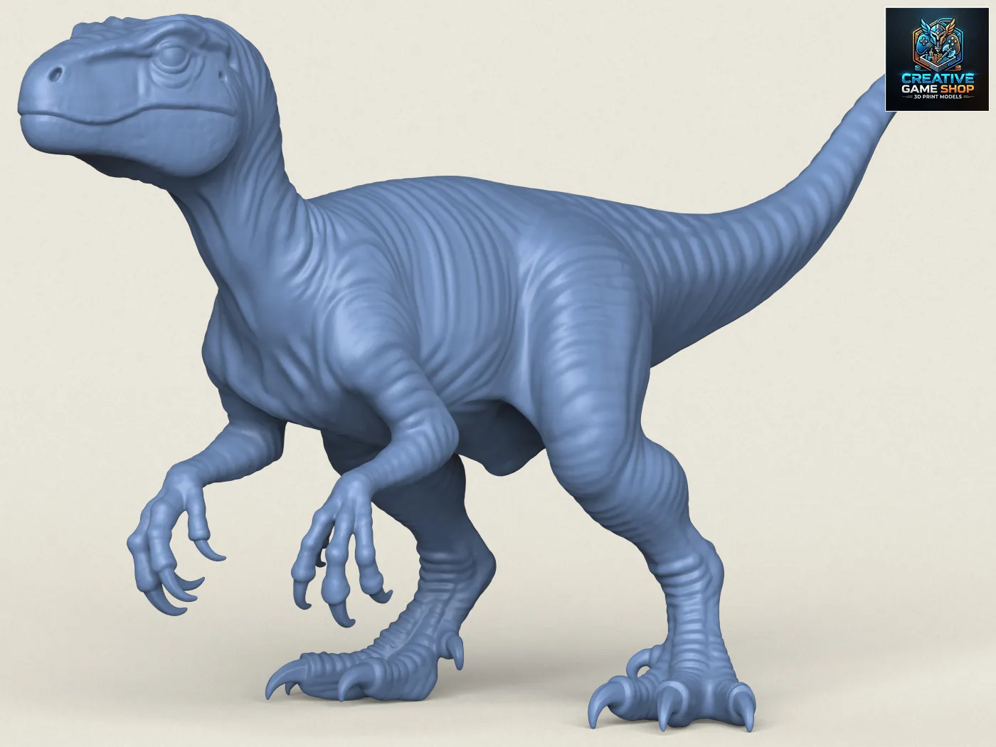 Velociraptor Dinosaur 3D Print Model .c4d .max .obj .3ds .fbx .stl .blend