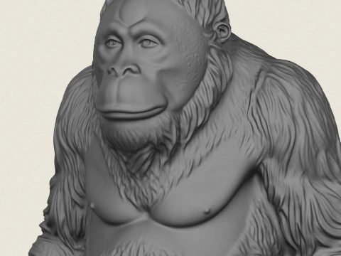 Monyet Orangutan Model Cetak 3D
