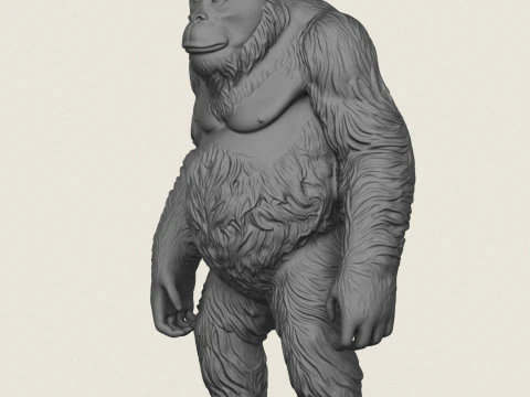 Monyet Orangutan Model Cetak 3D