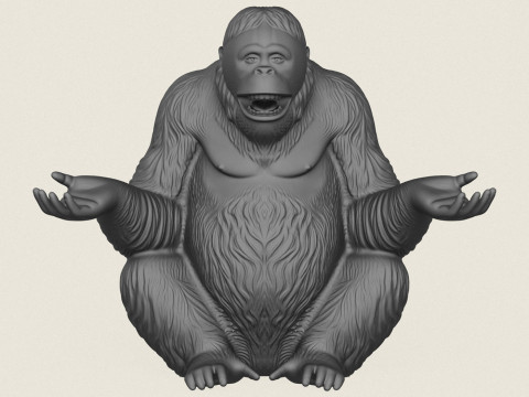 快乐的猩猩猴 3D 打印模型