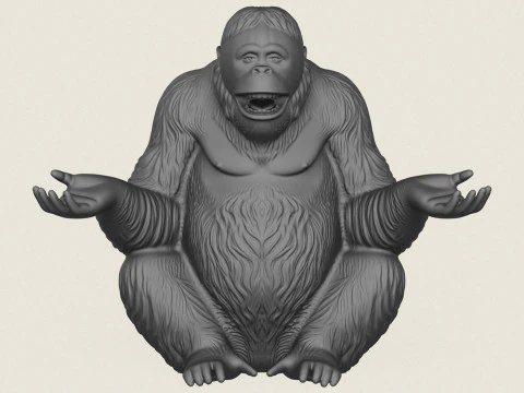 Blije orang-oetan aap 3D printmodel