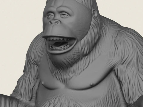 Joyful Orangutan Monkey 3D Print Model