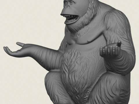 Joyful Orangutan Monkey 3D Print Model