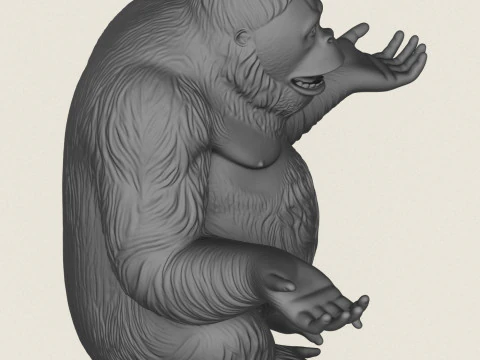 Joyful Orangutan Monkey 3D Print Model