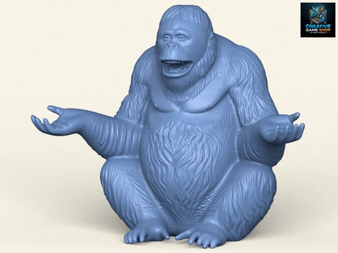 Blije orang-oetan aap 3D printmodel