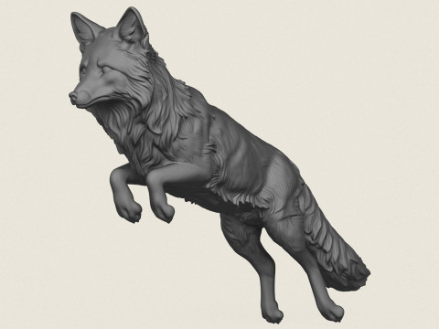 Vahşi Tilki Zıplıyor 3D Baskı Modeli