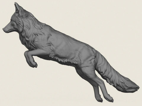 Дикая лиса прыгает 3D Принт Модель