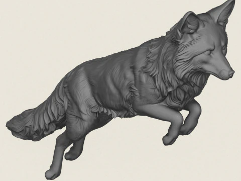 Дикая лиса прыгает 3D Принт Модель