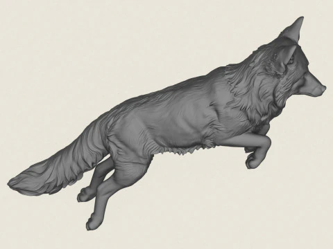 Дикая лиса прыгает 3D Принт Модель