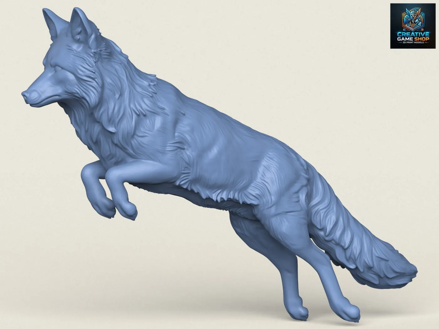 Wild Fox Jumping 3D Print Model .c4d .max .obj .3ds .fbx .stl .blend