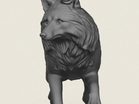 Wild Fox Running 3D Print Model
