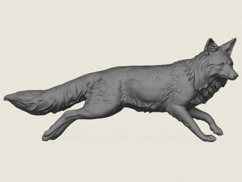 Wild Fox Running 3D Print Model
